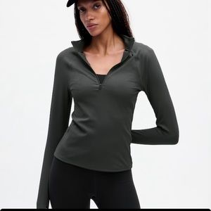 GapFit Studio Rib Quarter-Zip Top